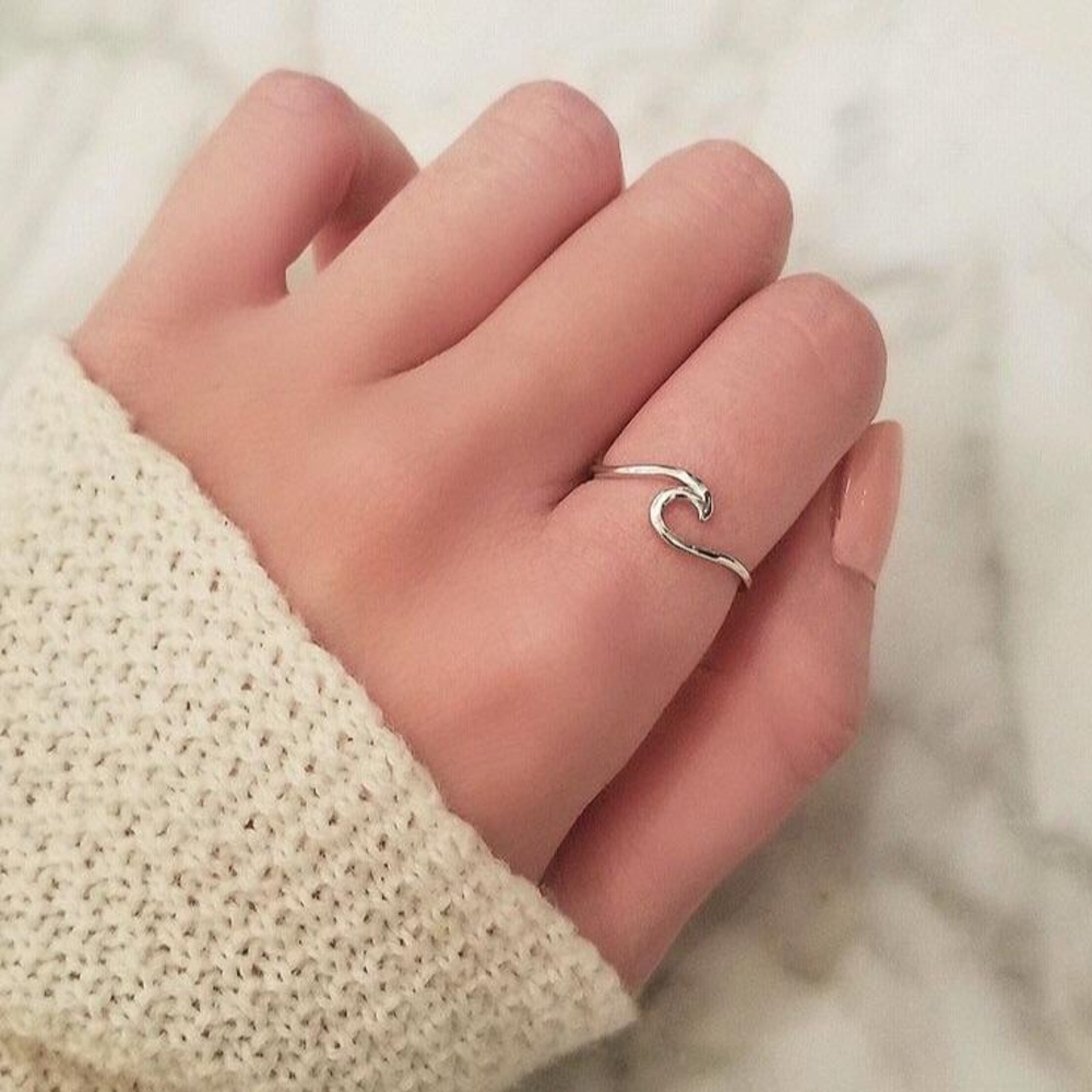 Sterling Silver Ocean Wave Ring - Picture 4 of 5